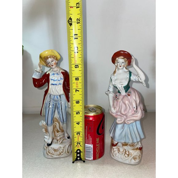 Vintage Made in Japan Porcelain Victorian Man & Woman Figurines 10" Hand Painted - Picture 16 of 16